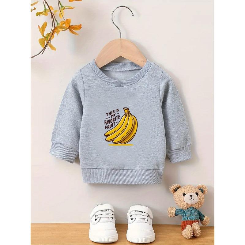 European Sizes Cool Cartoon Print Pattern, 0-3 Year Old Baby Kid Skin Friendly Soft Spring and Autumn Baby Thin Versatile Round Neck Hoodie