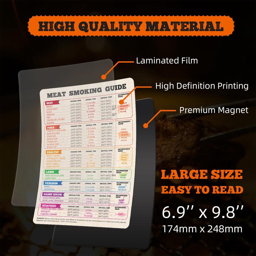Meat Cooking Time Guide Refrigerator With Magnetic Barbecue Temperature Schedule