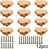 12pcs Wooden Cloud Handles - Simple Design for Cabinets, Furniture & Drawers, Including Two Sizes of Screws