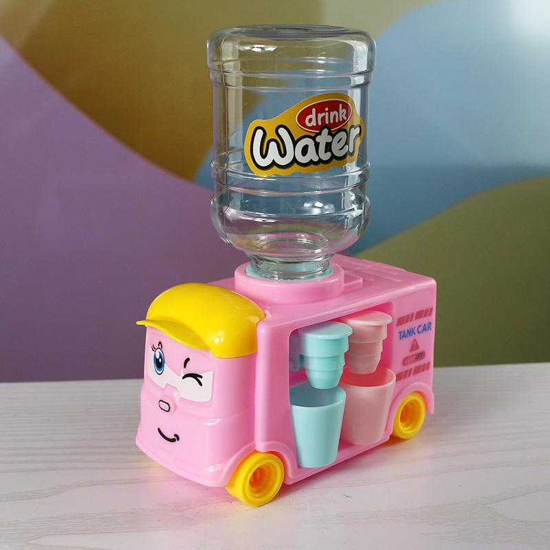Children's Cartoon Mini Water Dispenser Toy with Dual Outlets for Juice and Beverages - Fun Simulation Machine