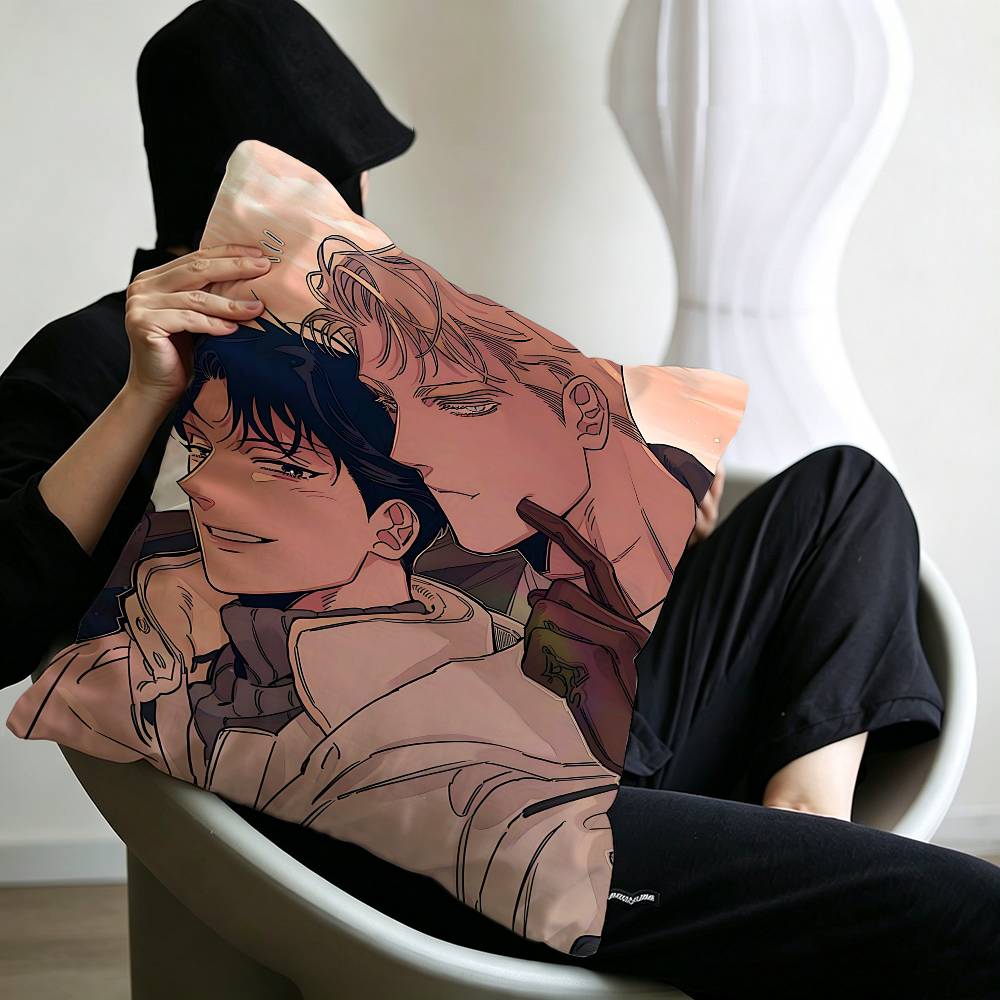 Korean Manhua Roses And Champagne Pillowcase Toon Gift Cushion Cover Bedroom Home Sofa Chair Seat Decor Pillow Case