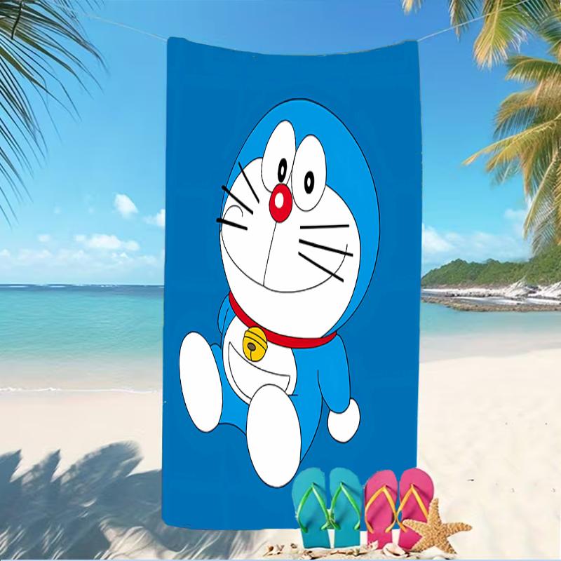 Beach Towel with Doraemon Pattern - Soft,absorbent,machine Washable Lightweight&Modern,swimming,Travel Essentials