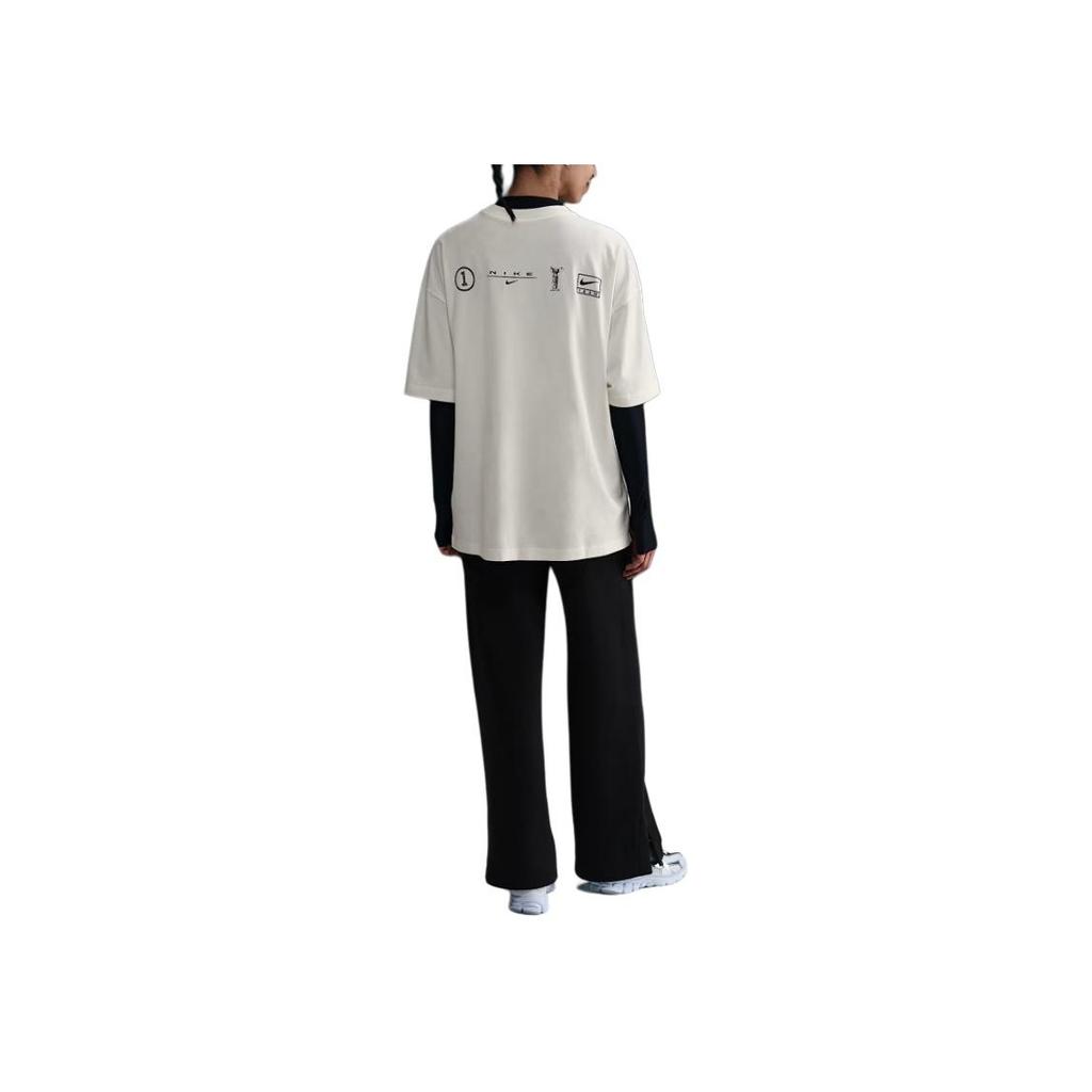 Nike Letter Print Loose Short Sleeve T-Shirt Women Tops Sail-White HJ0521-010