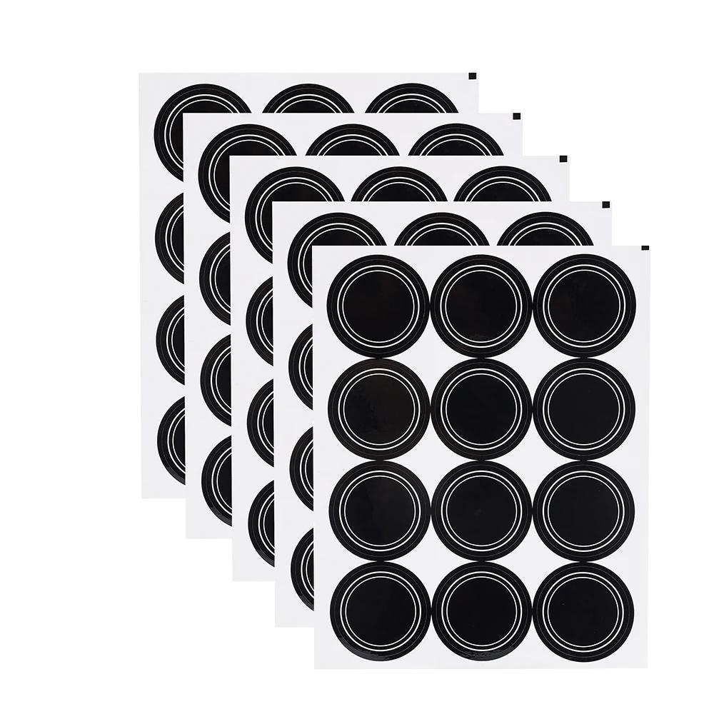 

120/60 шт. кухонные круглые наклейки для этикеток, бутылки для приправ, наклейки для хранения продуктов, многоразовые наклейки для школьной доски, водонепроницаемые 60PCS(5Sheets)