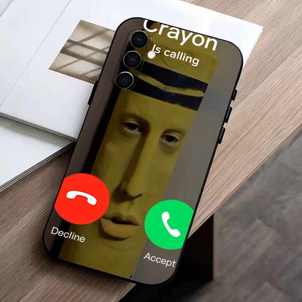 D-John Pork is Calling. Answer Call Phone Case For Samsung Galaxy A73,A72,A71,A70,A53,A52,A51,Soft Silicone Black Cover