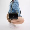 Coach Klare 22 Namensschild Schnappverschluss Glattes Leder und Lackleder Schulter Crossbody Tasche Kleine Damen Taschen Schwarz CV397-IMBLK