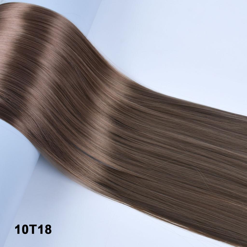 One Piece No Clips Hairpieces Ombre Color Elasticity Invisible Wire Fish Line Wavy Synthetic Hair Extension