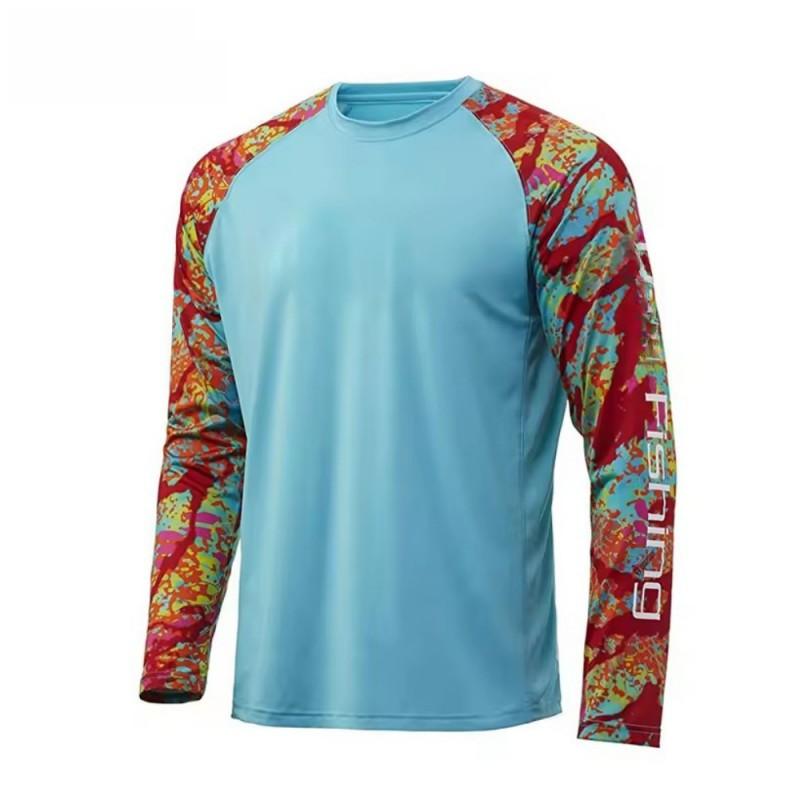 Men's Long-sleeved Round-neck T-shirt Fishing Clothing Outdoor Sports Ultraviolet Protection Breathable