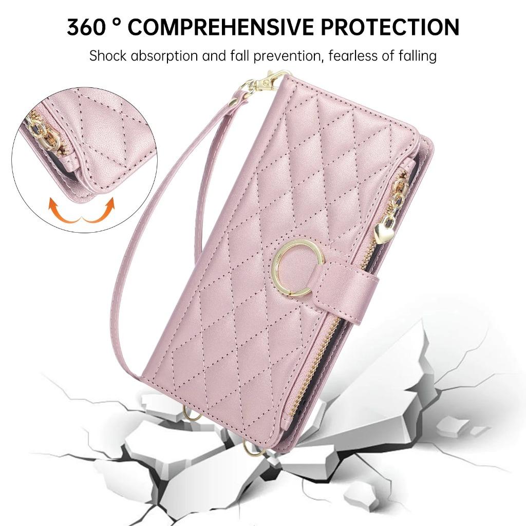 Pikowane etui portfel na zamek błyskawiczny do Xiaomi 17T 15T 14T 13T Pro 17 ProMax 15 Ultra 14 13 Lite Pasek na ramię Uchwyt na karty Pokrowiec na telefon