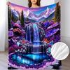 A Beautiful Scenic Patterned Fleece Throw Blanket That Is Soft And Warm, Perfect for Use On The Sofa, for Home Relaxation, As an Air Conditioning Blan