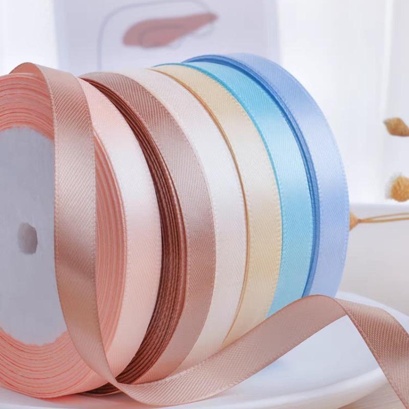 Wholesale 22 Meter/roll Stain Ribbon 1CM Polyester Ribbon for Gift Packing Wedding Party Decoration DIY Handmade Craft Supplies