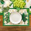 Four Leaf Clover Shamrocks St. Patrick's Day Placemats Set of 4, 12x18 Inch Seasonal Spring Table Mats for Party Kitchen Dining Decoration