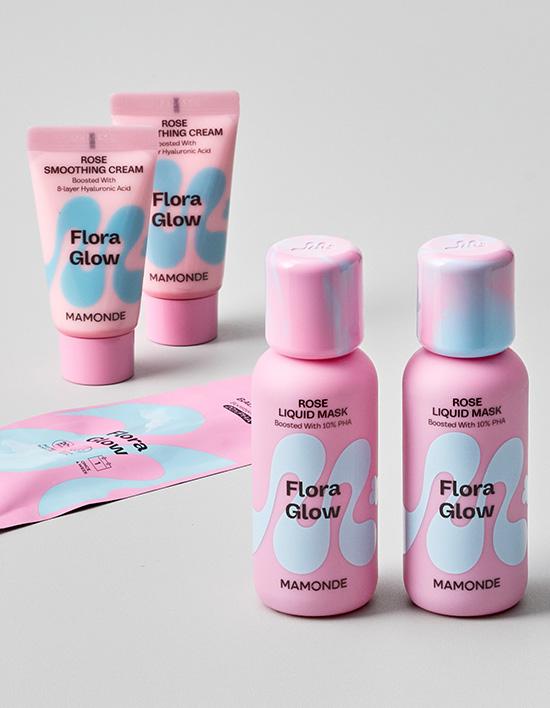 

Mamonde Flora Glow Rose Liquid Mask 80ml Set Of 2 + Rose Cream 25ml 2 Equivalent Volume + Ball Mask