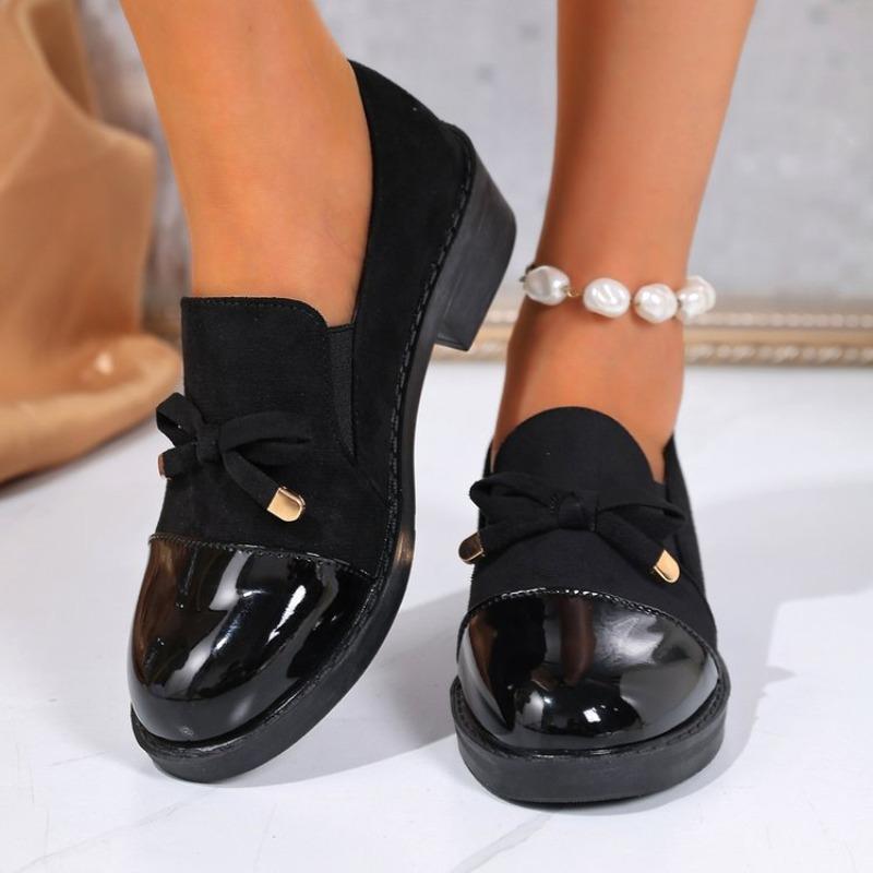 Fashion Shoes for Women Spring Autumn Fashion Office Pumps Bow Tie Round Toe Square Heel Platform Shoes