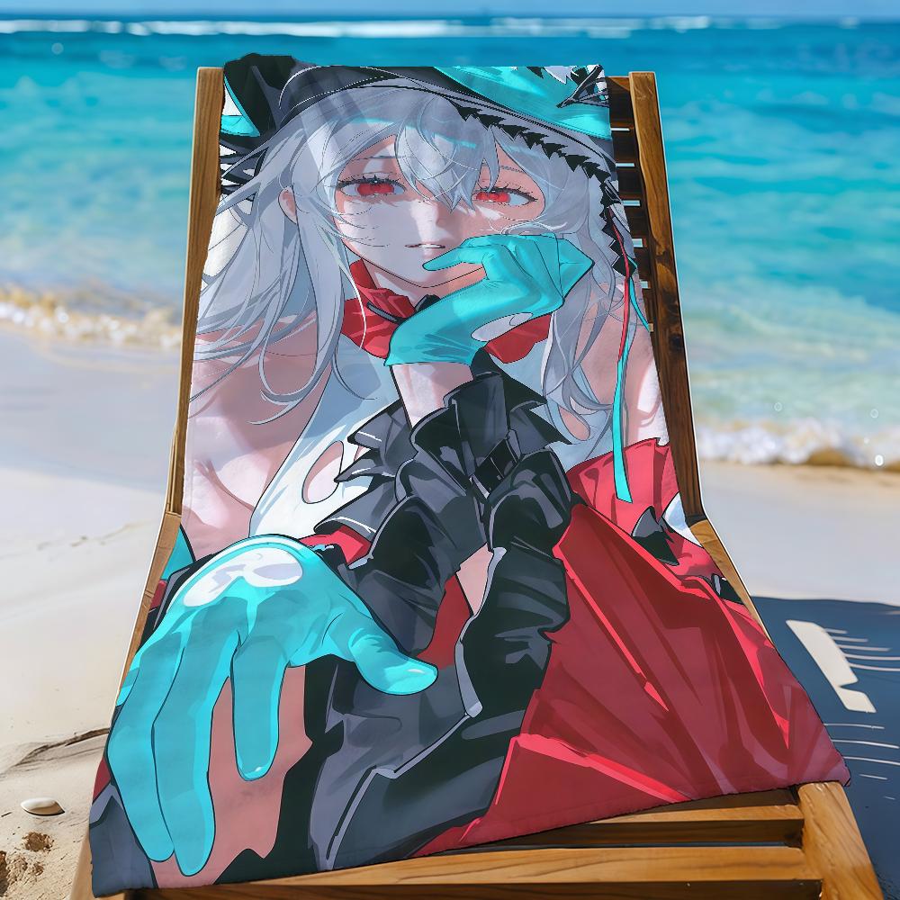 Game Arknights Skadi Towel Sports Quick Dry Travel Camping Gear Sandproof Soft Light Large Beach Towel