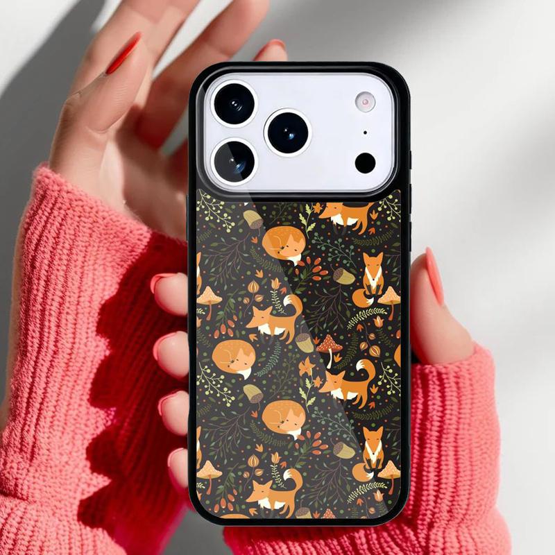 Autumn Leaves Fall Fox Phone Case for iPhone 17 16 15 14 13 Pro Max Back Cover for 12 11 Pro Coque