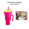 New 2 IN 1 Creative Popcorn Snack Cup Integrated Beverage Cup with Handle & Straw Leak Proof for Adults Children Cinema Party