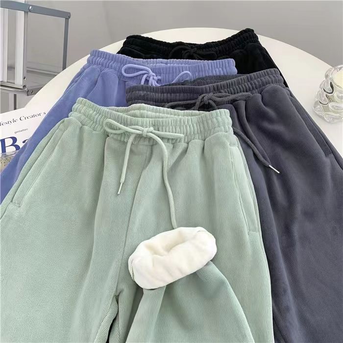Autumn Winter Women Casual Sports Pants Fashion Fleece Warm Sweatpants Baggy Thick Joggers Trousers Female Sporting Clothing