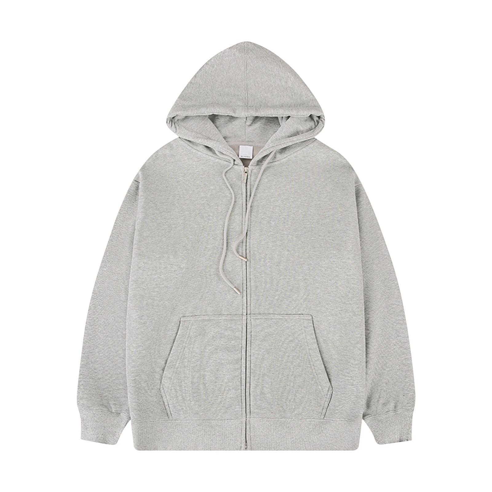 

Мужская однотонная куртка с карманом на молнии с длинными рукавами, куртка с капюшоном, толстовка XL белый