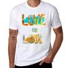 Love Is Love Orange And Blue Design Tshirt Summer Sports Quick Dry Tshirt