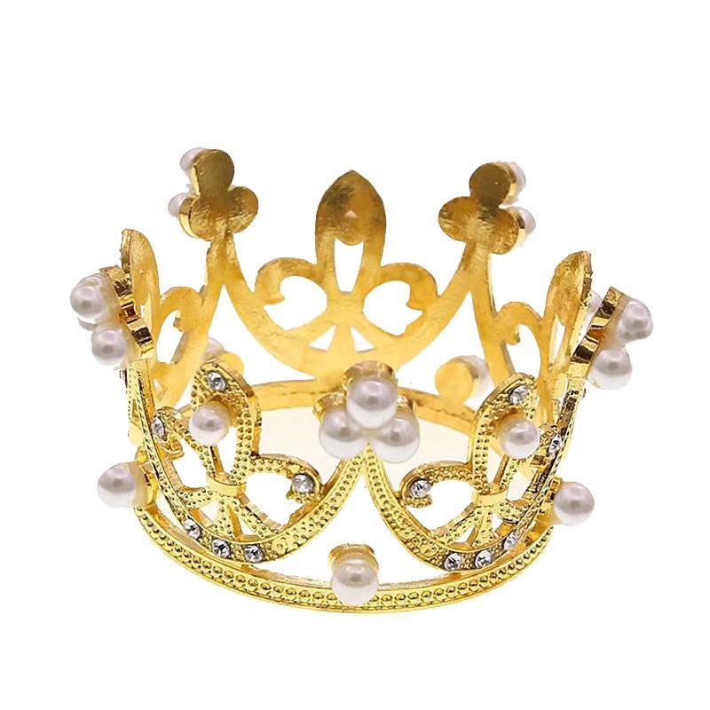 Children's Birthday Crown Tiara Baroque Alloy Ornament Full Circle Crown Cake Decoration