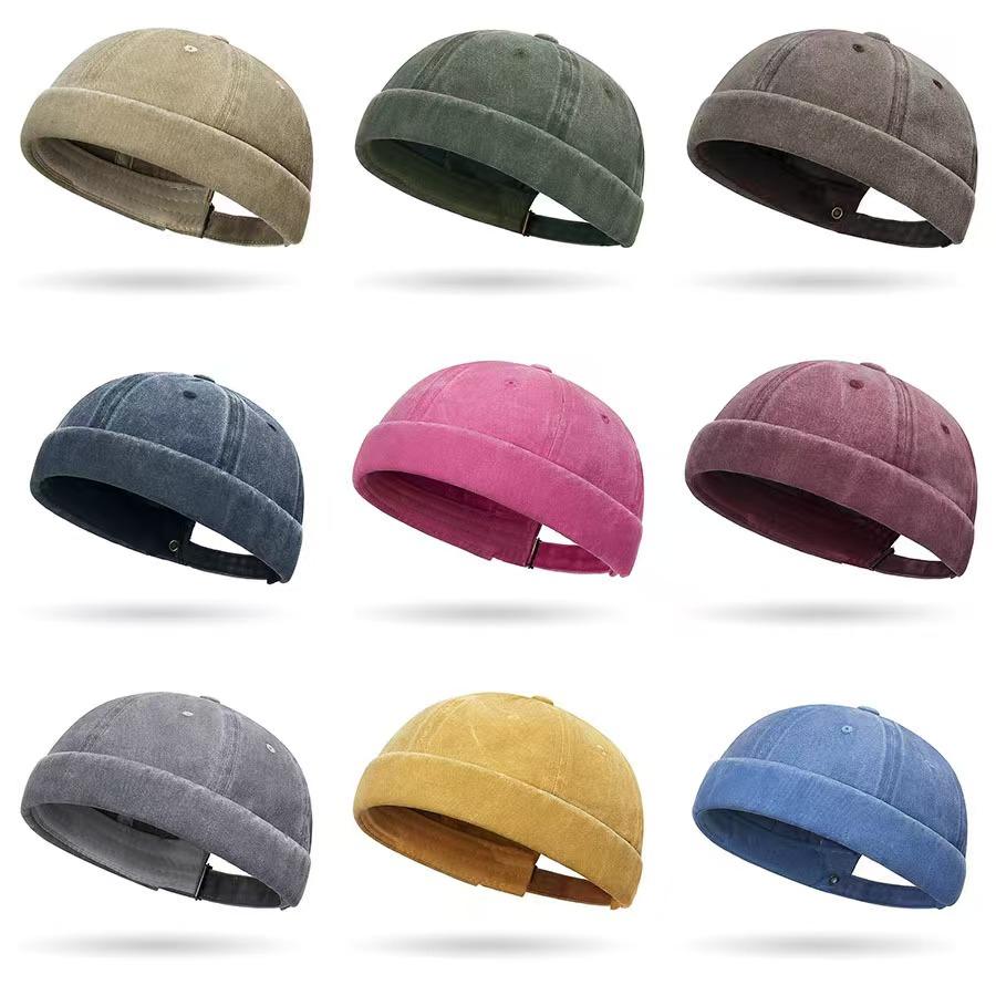 2026 1Pz Cappello a falda larga, uomo retrò, regolabile, da proprietario, cappello da banchina, multiuso, cappello senza visiera, streetwear, cappello a cupola, cappello hip-hop