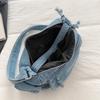 Women Denim Shoulder Bag Vintage Large Capacity Casual Tote Handbag with Multiple Pockets