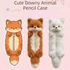 Zipper Closure Cartoon Plush Pencil Pouch Cute Personalized Stationery Buggy Bag  Office Use