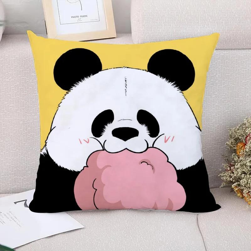 Cute Panda Decorative Pillowcase Living Room Office Home Pillowcase Car Ornaments