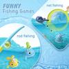 Bath Fishing Toy Set with Magnetic Catch, Windup Swimming Whales, Rotating Pole for Toddlers