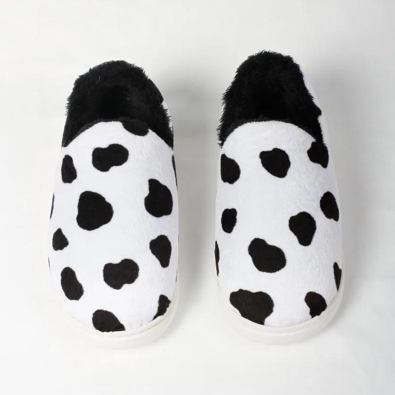 Fashion 2025Cute Animal Slipper for Women Girls Kawaii Fluffy Winter Warm Slippers Woman Cartoon Milk Cow House Slippers Funny Shoes
