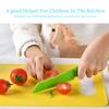 Kolip 15 Pieces Kitchen Tools Kids Cutting Board Crinkle Cutter Peeler Serrated Edges Fruit Cutters Shapes Set