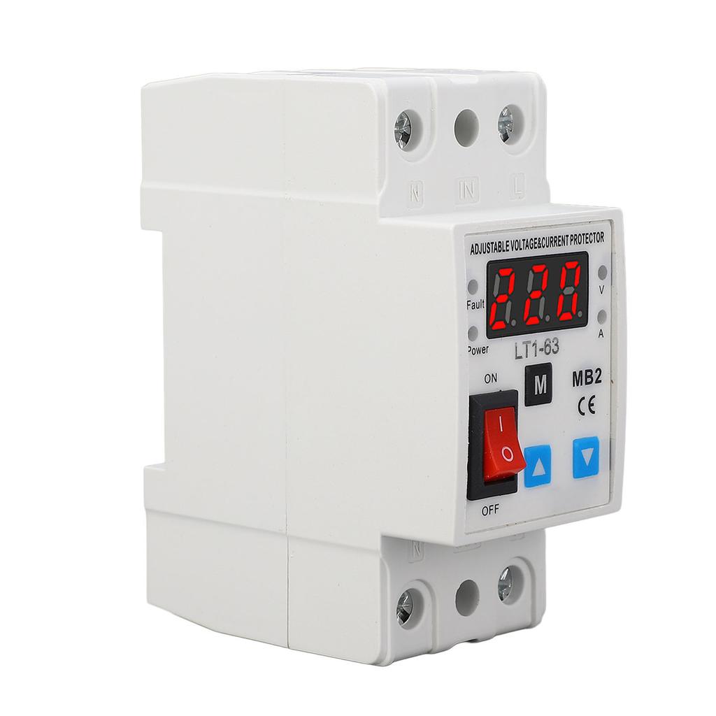 220V 63A Self Recovery Voltage Protector PA66 Housing Silver Conductor Voltage Protective Device