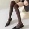New Vertical Stripes Over Knee Stockings Tall Loose Mouth Knee Length Stockings Warm Thermal Thigh High Socks Women