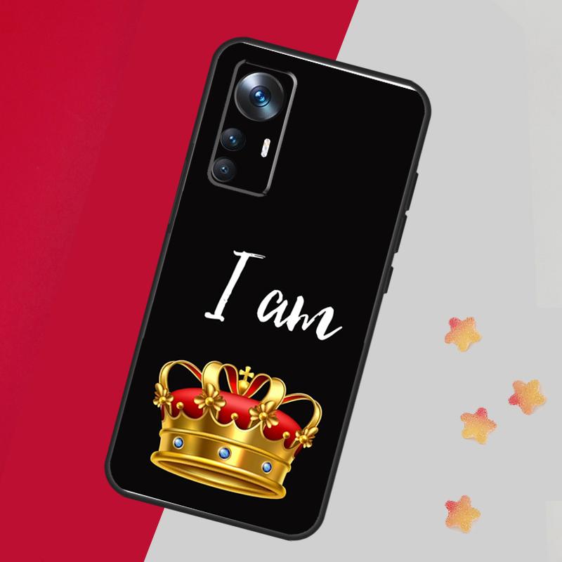 King Queen Crown Case For Xiaomi 14 13 11T 12T 13T Pro 12 Lite 12X POCO X3 X5 Pro X4 F4 M5 M5s F3 F5 Cover