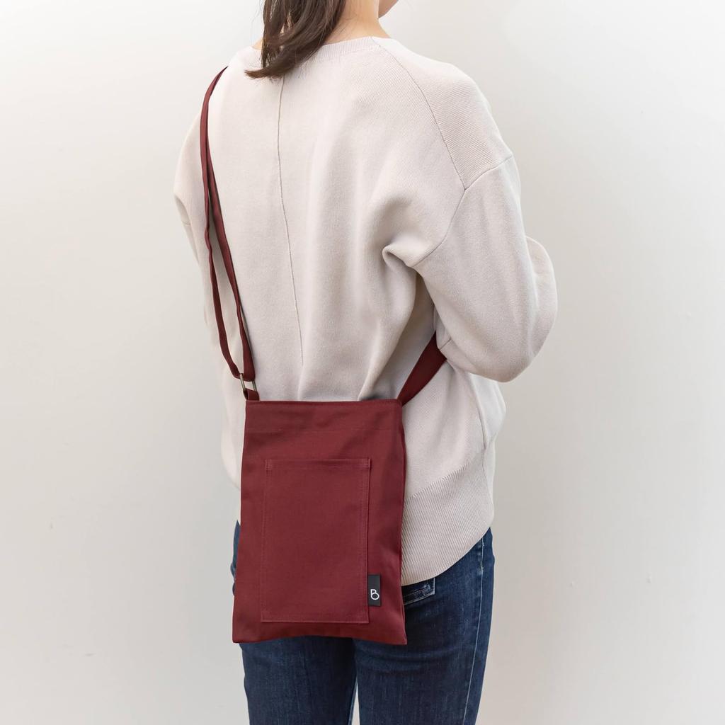 BRILLIANT COLORS Smartphone Made in Small Sacoche Pouch, Women's, Shoulder/Crossbody, Canvas, Vertical, Japan, (Wine)