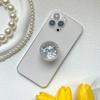 Mobile Phone Airbag Holder Retractable Folding Crystal Glitter Powder Ball Desktop Lazy Support Frame Foldable Solid Color