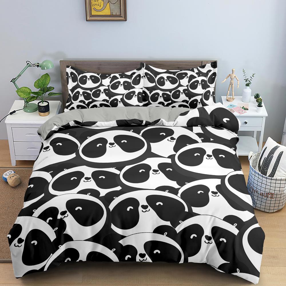 

Cartoon Panda 3D Bedding Set Printed Cute Animal Duvet Cover Sets Single Full Queen King Size Bed Clothes For Adult Kids Gifts EU single(135x200cm)