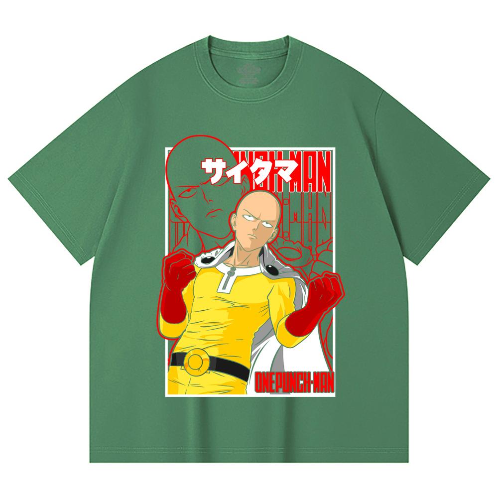 T-shirt Unisex Pesante 100% Cotone 230 g/m² con Stampa Saitama One Punch Man V7