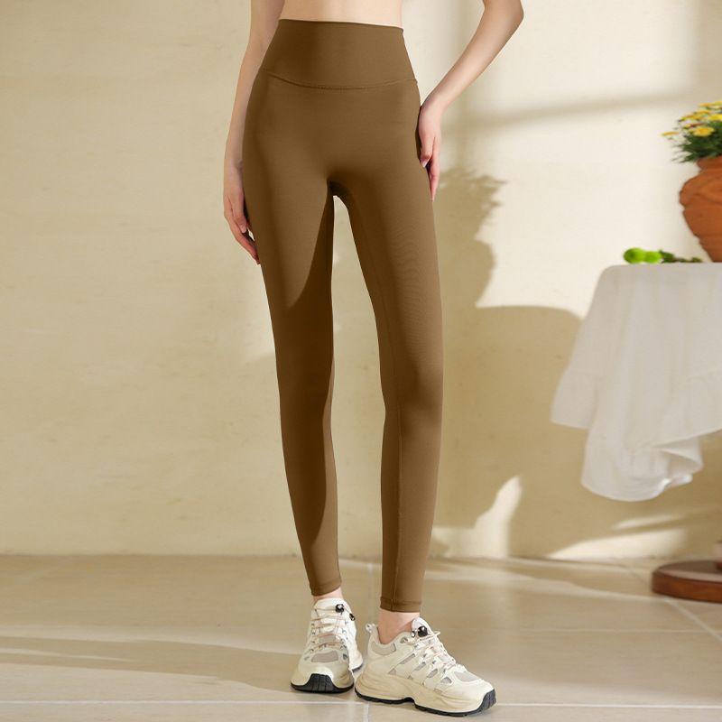 Waist Yoga Pants Women's Nude Feeling No Embarrassment Line Outer Wear Leggings Buttock Lifting Sports Mountain Climbing Fitness Pants Yoga Clothes