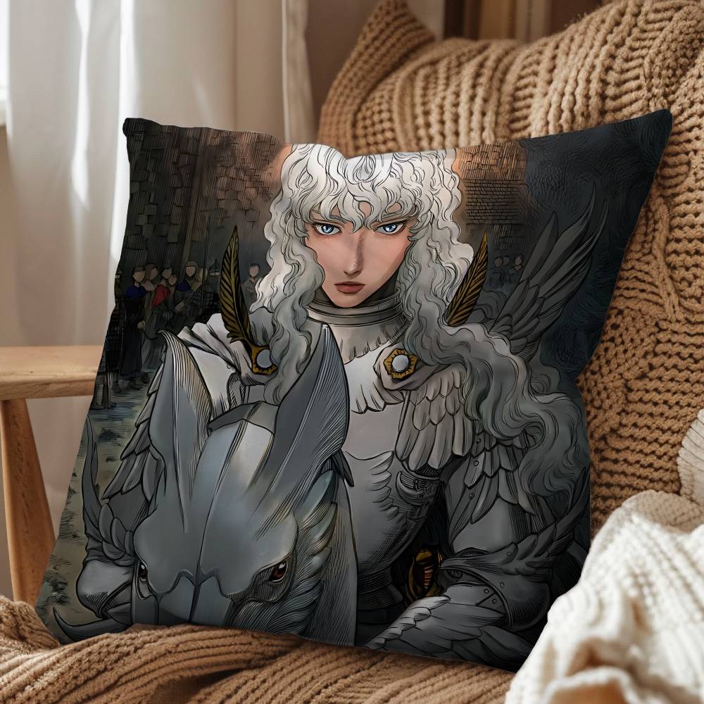 cartoon Griffith Guts Berserk Pillow Case Pillow Case Living Room Sofa Cushion Cover Suitable For Home Bedroom Room Decoration