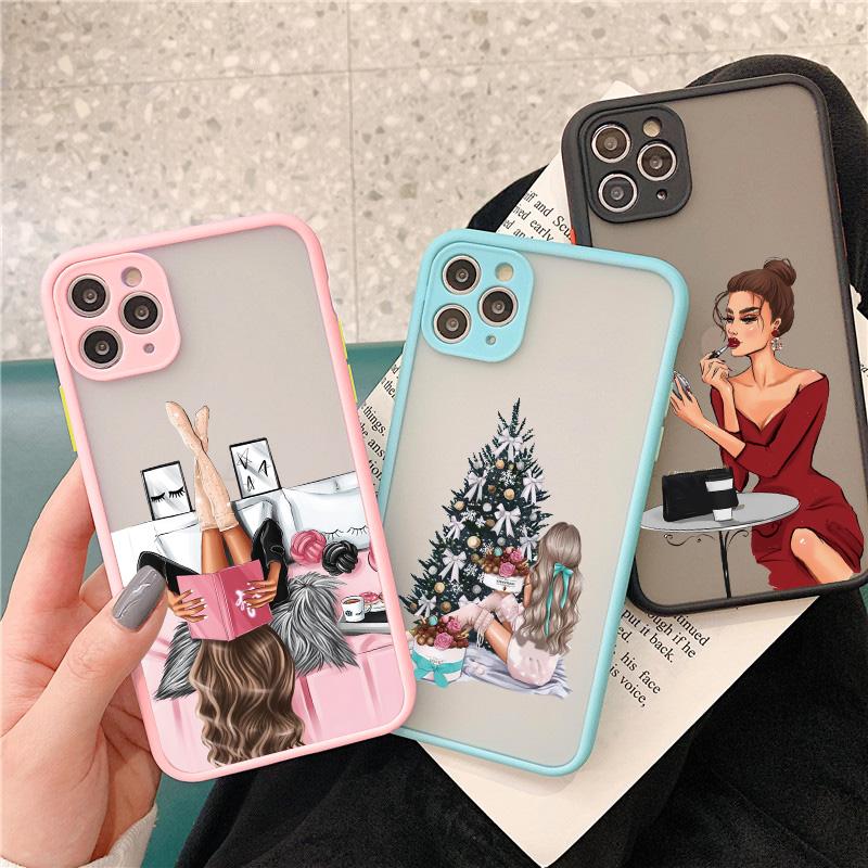 Mode Schönes Mädchen Hülle Für iPhone 16 7 8 Plus SE2 14 15 13 12 11 16 Pro Max Handyhülle Für iPhone X XR XS Stoßfeste Hülle