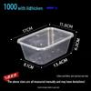 Disposable Transparent Plastic Takeout Food Containers with Lids