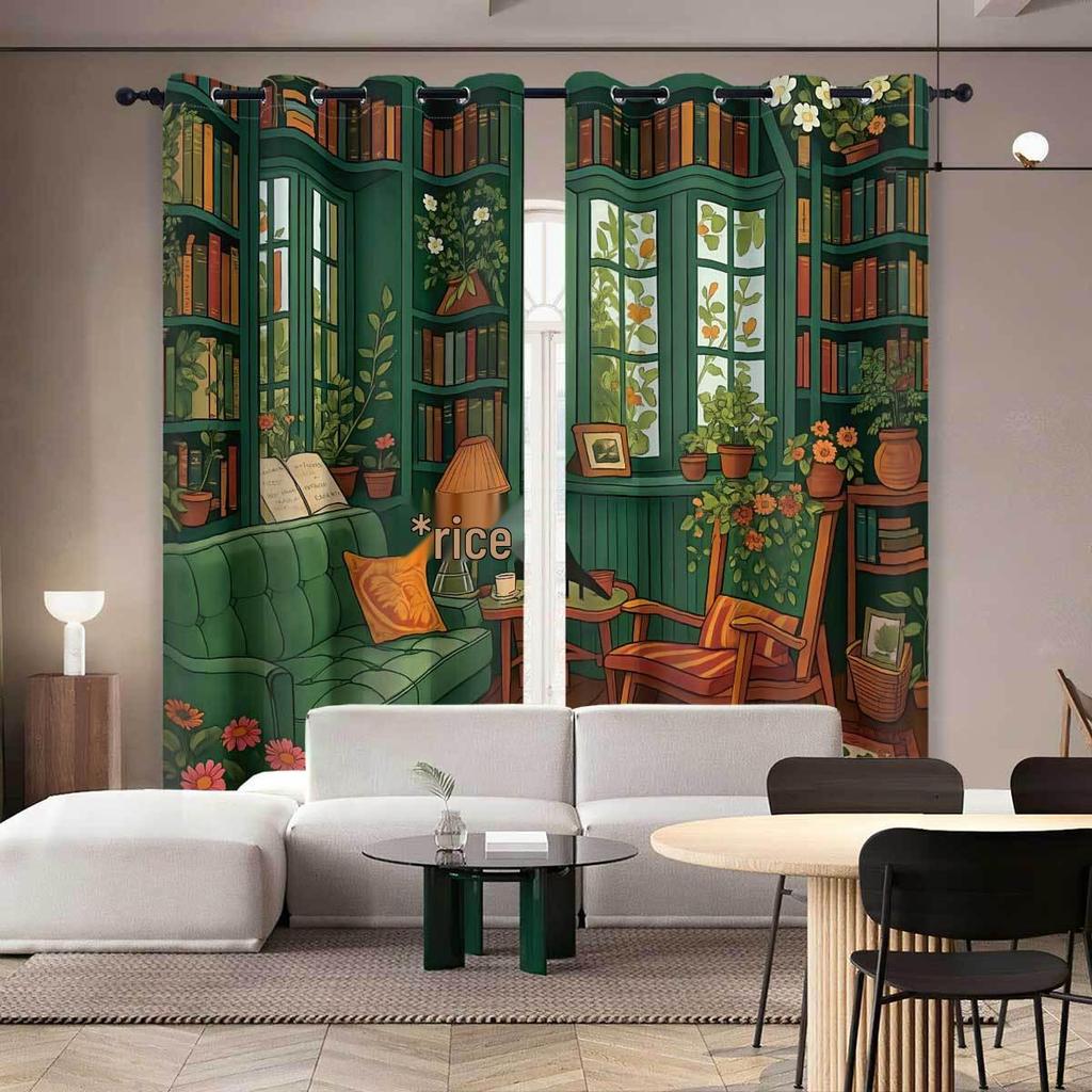 Customizable High Precision Blackout Curtains - Polyester, Digital Print, Sun Protection, Living Room.