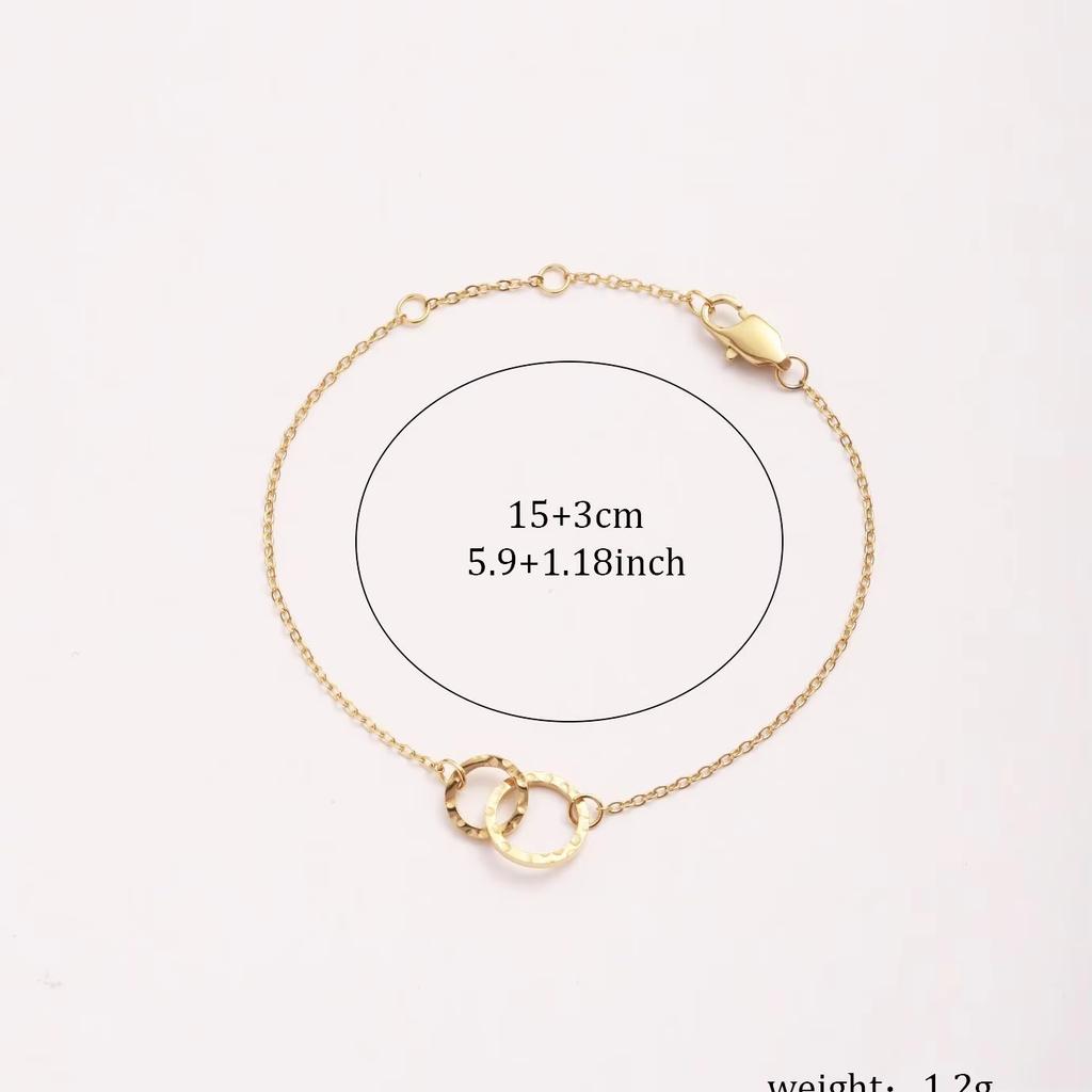 CARLIDANA New Style Three Layering Bracelets Dainty Simple Rope Chain Wear Stainless Steel No Fade Jewelry