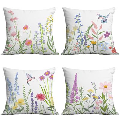 Spring and Summer Floral Print Pillowcase Home Sofa Cushion Pillowcase