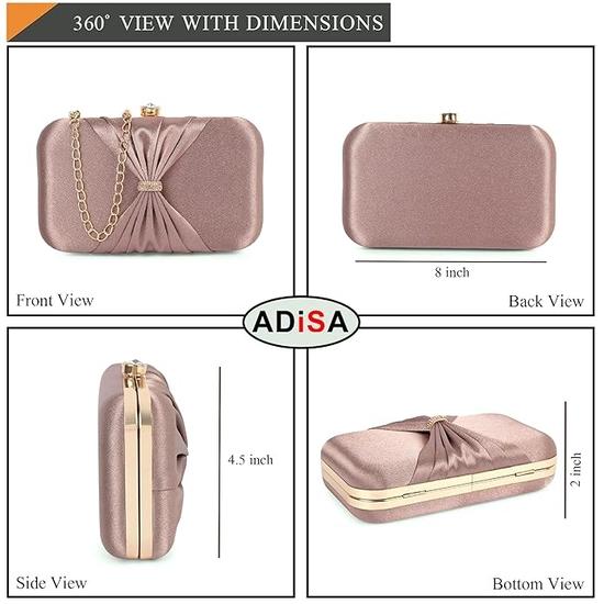 ADISA formální párty psaníčko s mašlí a zlatým řetízkem pro ženy a dívky