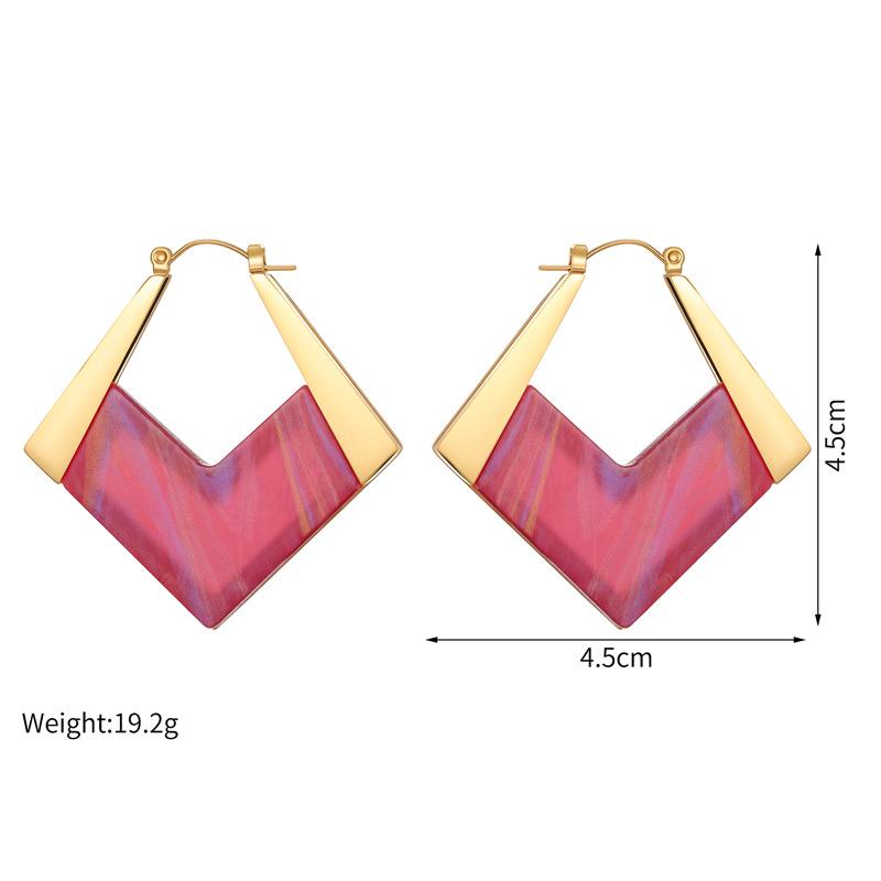 Simplistic Geometric 18K Gold-Plated Stainless Steel Earrings for Women - Elegant Commuting Fashion Jewelry with a Light Luxury Feel