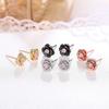 Rose series small fragrant wind earrings, flower design exquisite fashion sweet wind, versatile temperament stud earrings