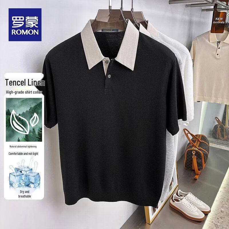 ROMON Men s Summer Knit Polo Shirt XL